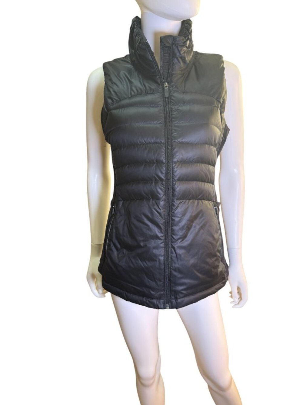 Lululemon Womens Down for a Run Puffer Vest Size 8 With Zip Pockets Black EUC
